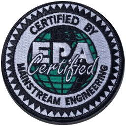 EPA certification patch — certified by Mainstream Engineering